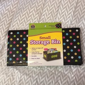 Polkadot Storage Bin Chalkboard Write On/Wipe Off Fold Flat 4 Easy Storage